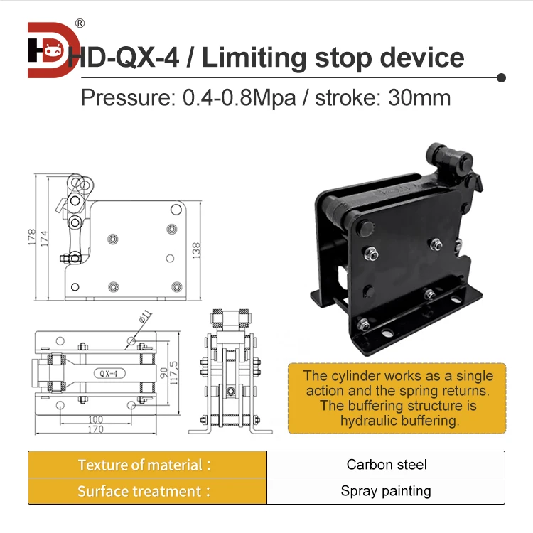 Assembly Line Small/medium/large Size Blocker QX-4QX-IV Can Be Equipped with SMC Cylinder Heavy-duty Horizontal Limiter supplier