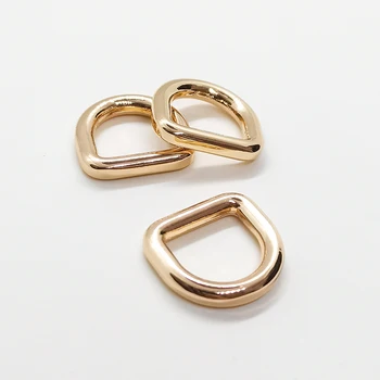 Zinc Alloy Light Gold Metal Buckles No Welded D Ring Key Ring for Bag Accessories