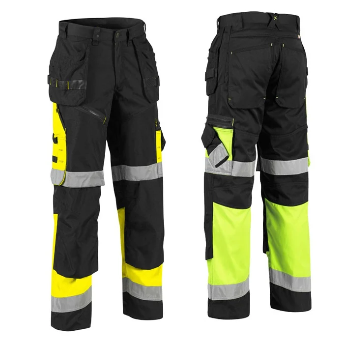Hommes Hi Vis Viz travail pantalon cargo Réfléchissant sécurité visibilité Highway Workwear
