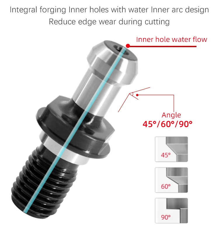 10Pcs DIN69872 Pull Studs D40/T SK40 Coolant M16 Retention Knobs