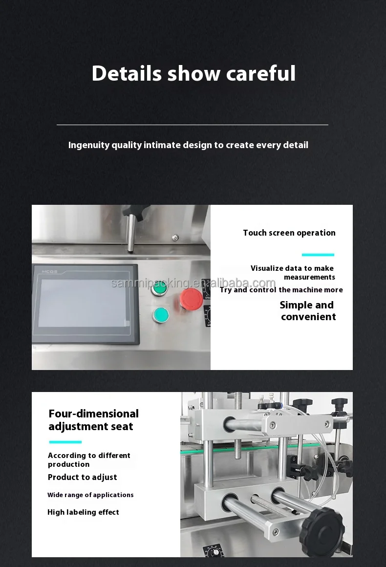 Semi-Automatic Round Bottle Labeling Machine with PLC Touch Screen and 1 Year Warranty for High Accuracy Space Saving Operation