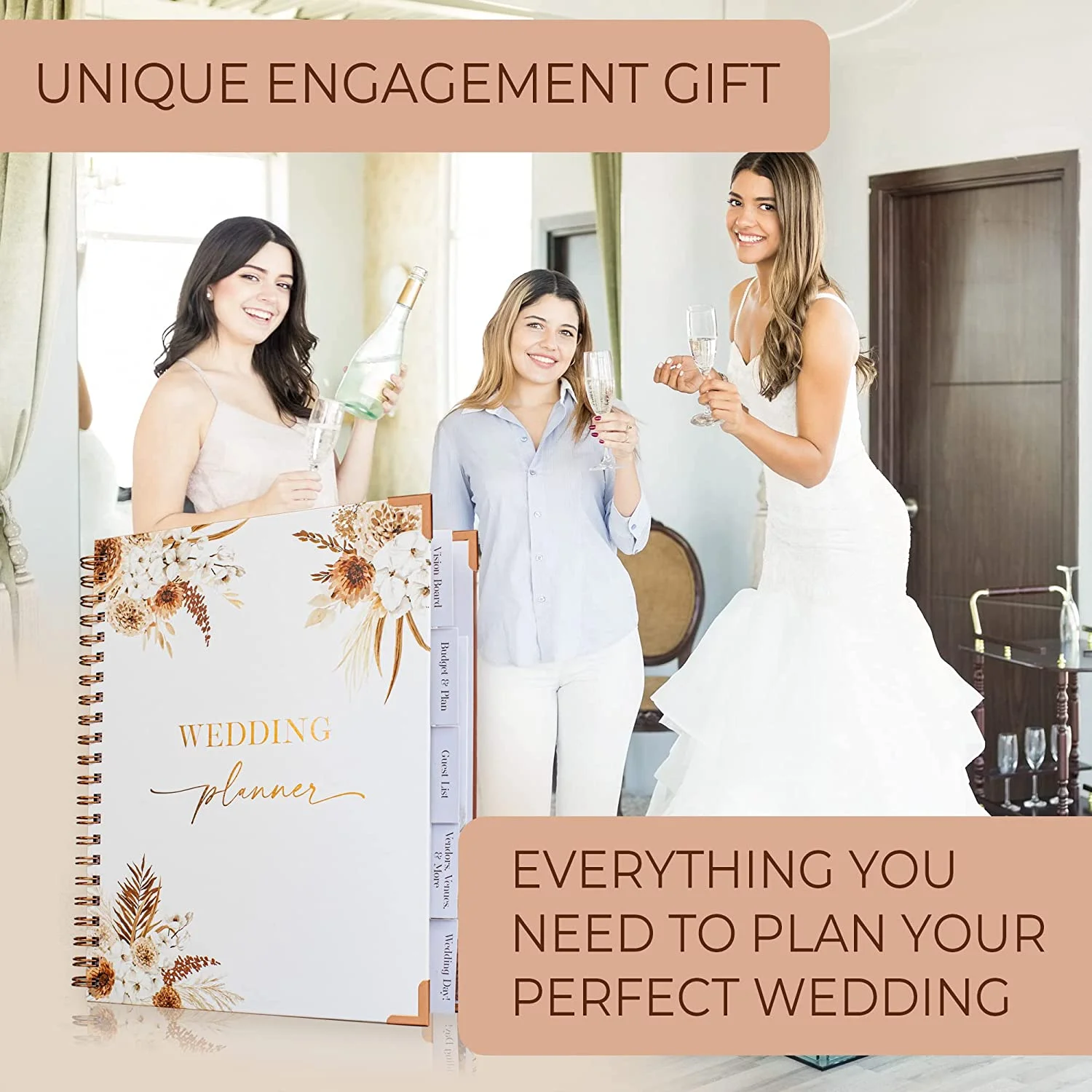 Unique Engagement Gift Beautiful Boho Wedding Planner Book And Organizer For Newly Engaged