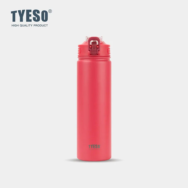 TYESO BRAND TS-8771C Hot Sales 750ml Stainless Steel Thermos Tumbler Straw  Modern Sports Design Lightweight 18/8 Material