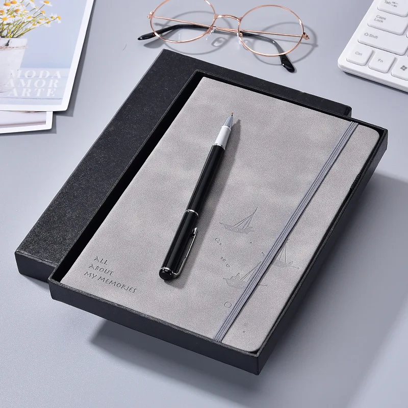 Wholesale office business gift custom A5 pu leather notebook with elastic band