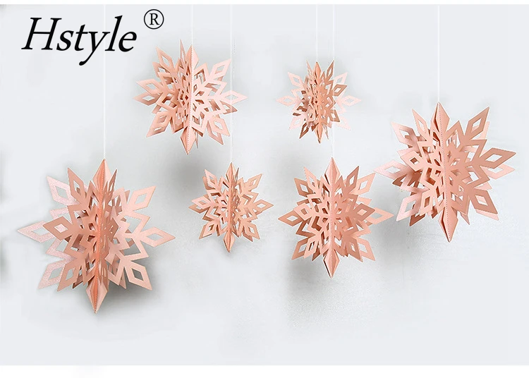 6pcs Winter Christmas Hanging Snowflake Decorations3D Holographic  Snowflakes for Christmas 