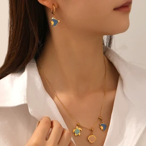 Wholesale Necklace 18K Gold Plated Stainless Steel Layered Dainty Waterproof Fashionable Charm for Women