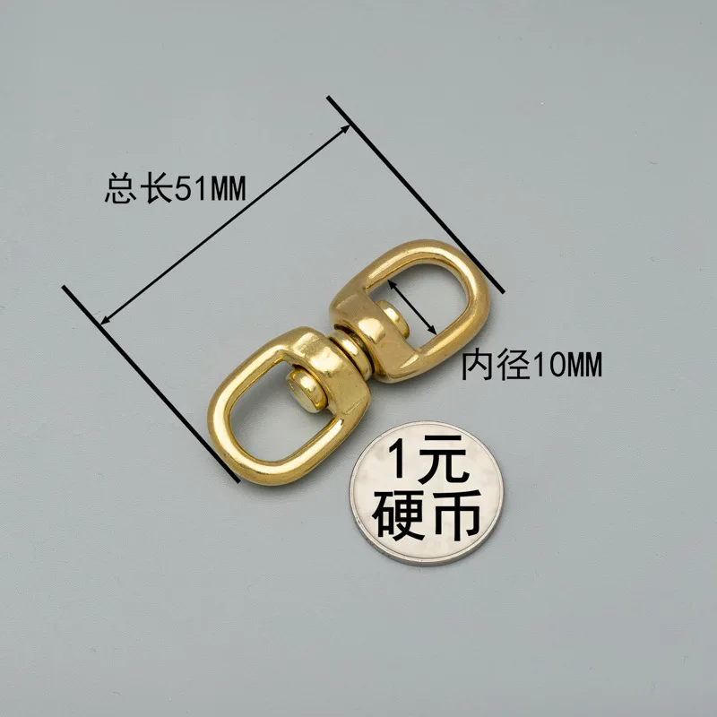 BT-B09 20mm Handbag Accessories Solid Brass Buckle Double Eye Swivel Rings