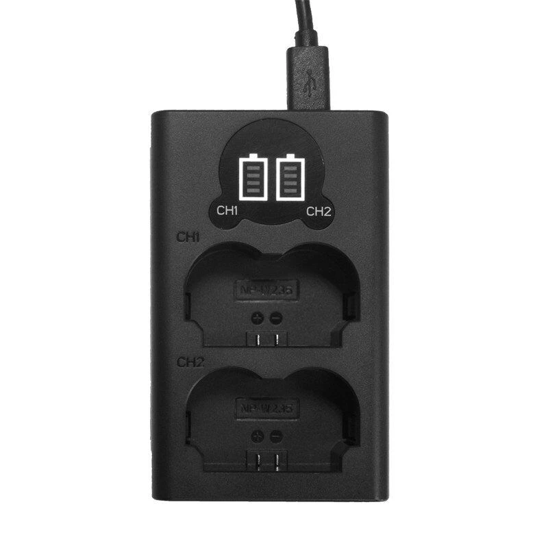 NP-W235 dual charger, suitable for X-T4 camera battery charger, power-off protection. Smart fast charge.