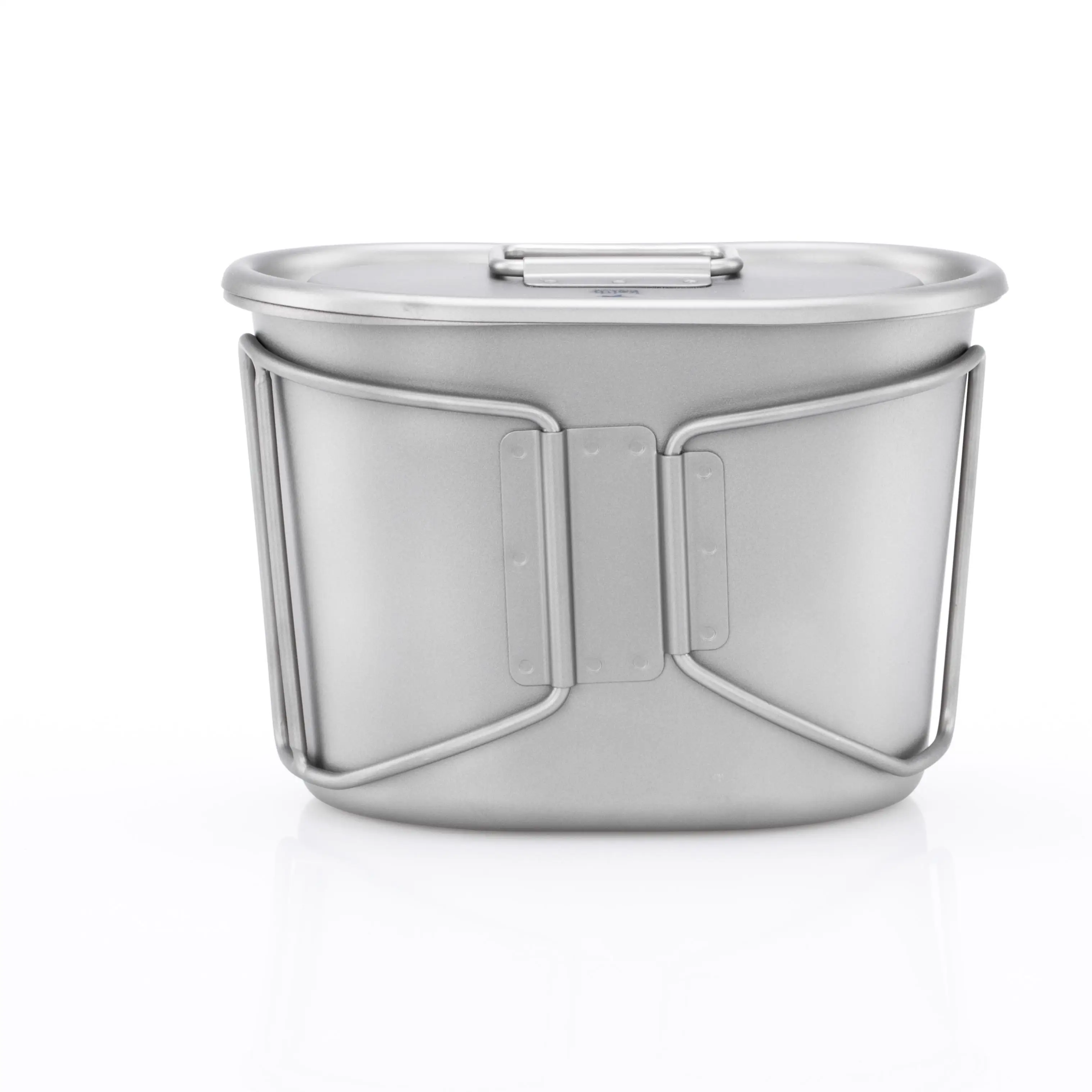 ATiAP Titanium Canteen Mess Kit With Water Bottle Pot, Ultralight Portable 1100ML Pot With 750ML And 400ML Stackable Cups For Outdoor Camping Hiking - View #11