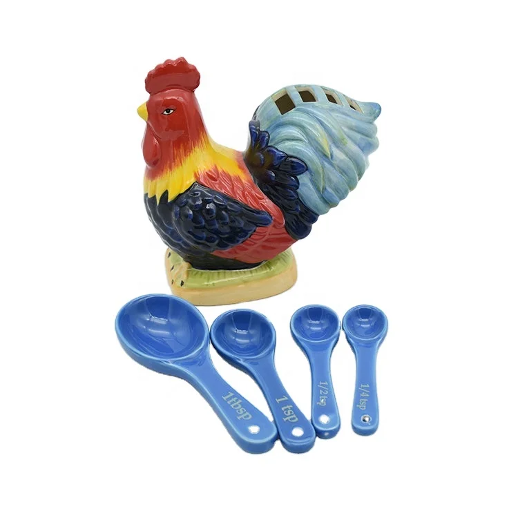 China's Unique Design Ceramic Spoon Holder Cock Shape Tableware for Elegant Decorating