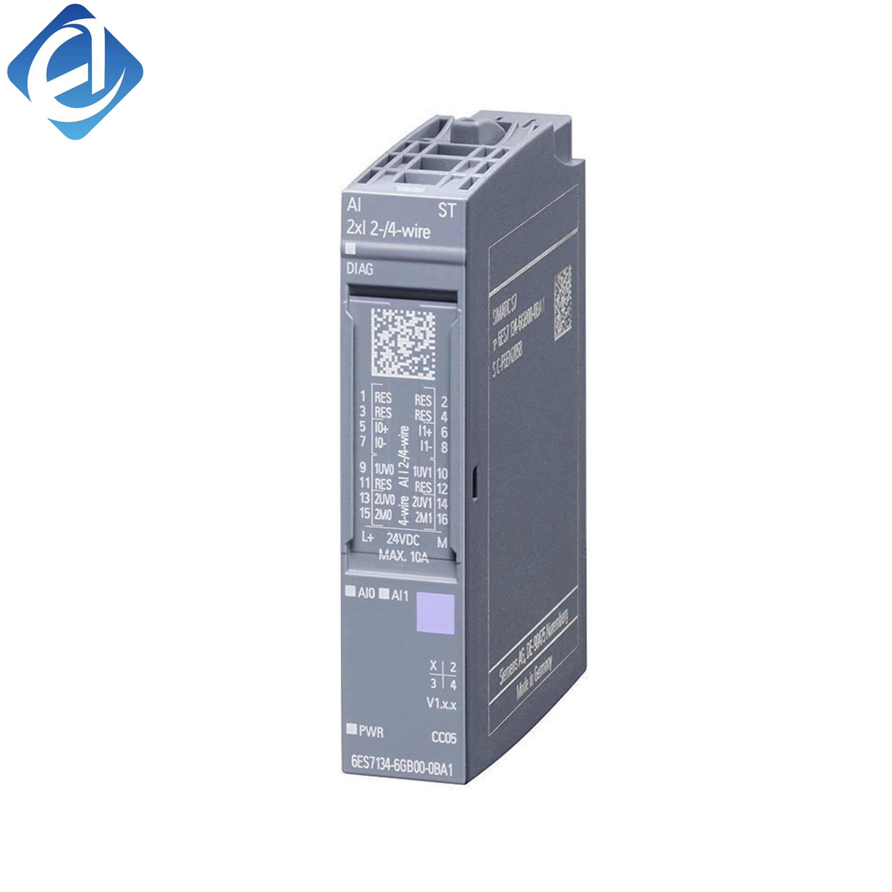 New Original 6ES7134-6GB00-0BA1 6ES7 134-6GB00-0BA1 analog input module for Siemens SIMATIC ET200SP series. Features 2-channel AI, high precision, electrical isolation and fast signal acquisition. Supports voltage/current input signals, 