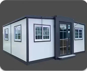 Economic 20ft Expandable Container House Prefab Earthquake-Proof with Solar Made from Steel Sandwich Panel for Sale