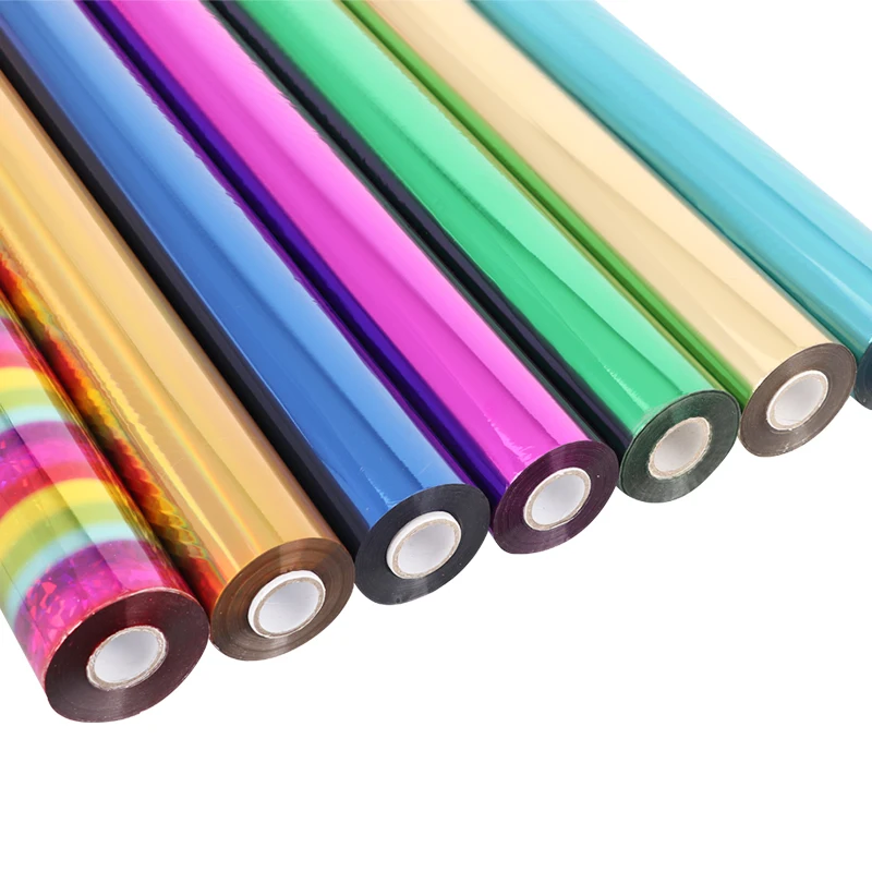 HDFOIL Generic PET Material Hologram Cold Stamping Foil 110-125C Stamping Temperature for Fabrics Leather Paper Plastic Rolls