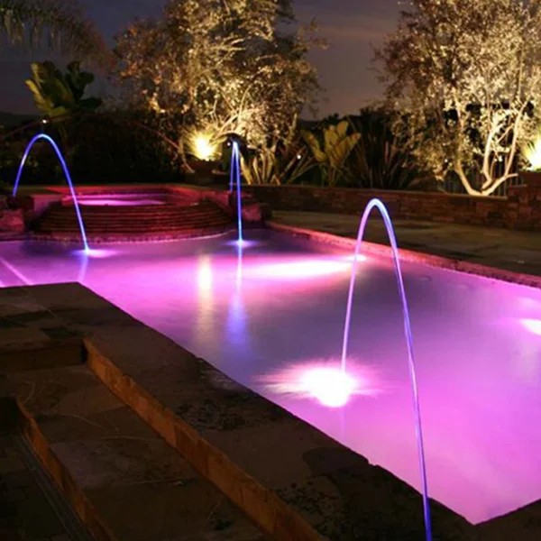 Continuous Laminar Cutter Jumping Fountain Color Control Swimming Pool Deck Jets Led