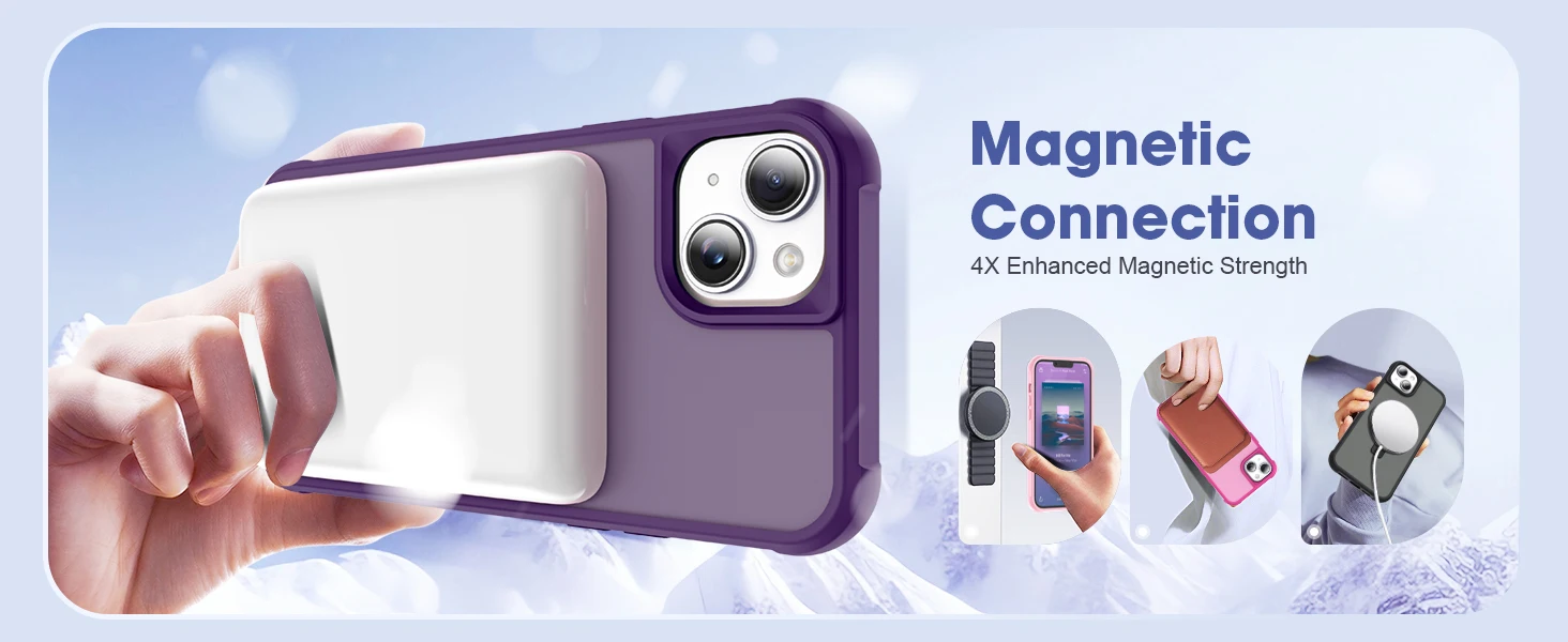 product magnetic ring stand case for iphone 15  15 pro translucent shockproof cover with mag compatible grip-3