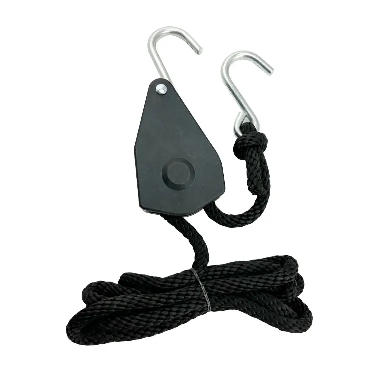 Corde à Cliquet Avec Crochet (Lot De 4) - 2m Réglable, Nylon, Pour Tente, Bâche, Plante, Suspension