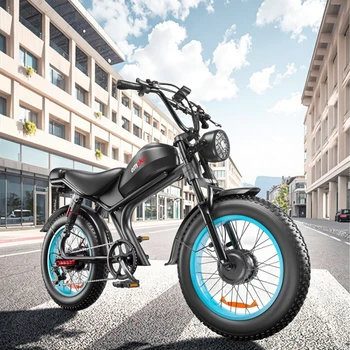XIMO 48V 20AH Lithium Battery Electric Mountain Bike Electric Bike 20 Inch 1000W Fat Tire E-bike