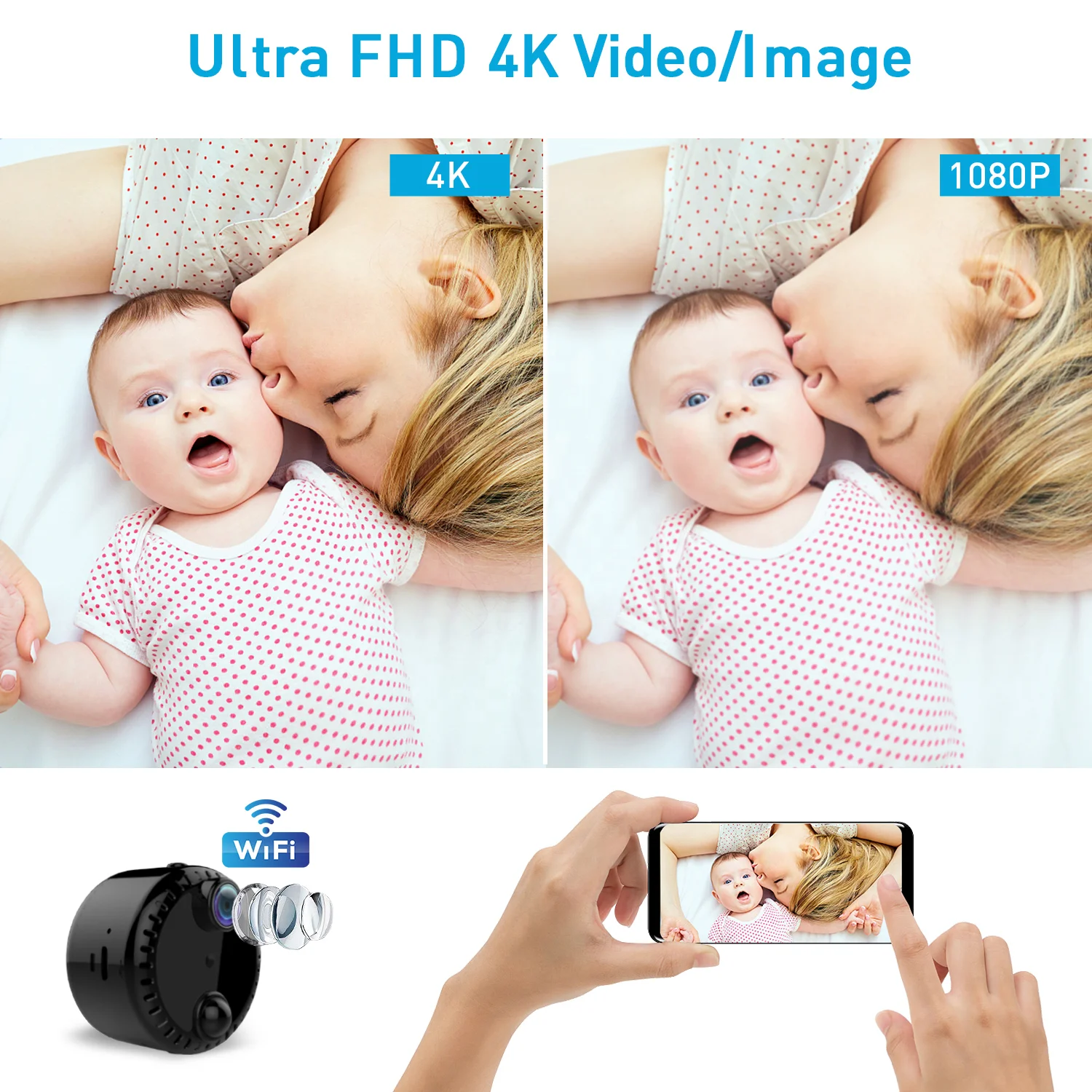 R10 Same Series Mini WiFi Camera Wireless HD 1080P Indoor Home Security Nanny Camera