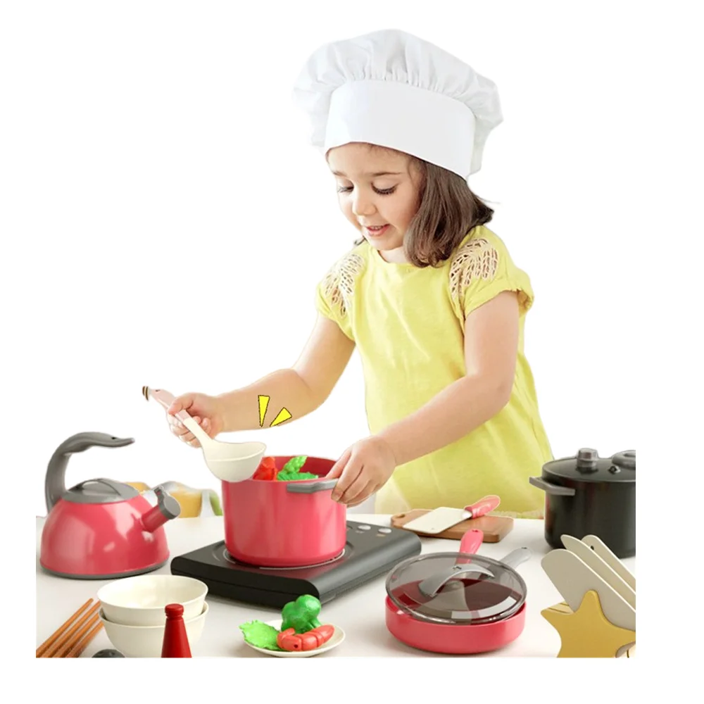 Оптовая продажа Детская модель 31 шт. кухонные игрушки набор кастрюль для приготовления пищи на заказ детей развивающая игрушка «сделай