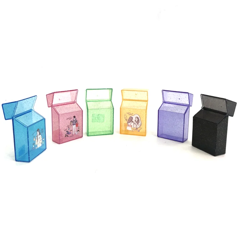 20 Packs High Quality Plastic Clear Cigarette Case Shiny Cigarettes Box  Portable Cigarette Holder Container for Smoker