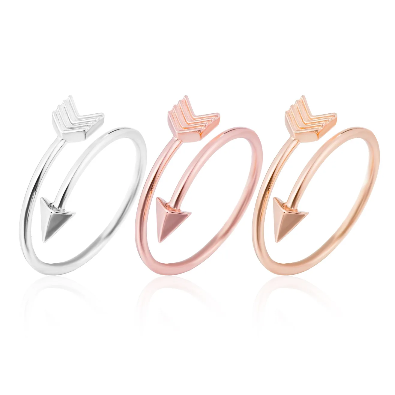 New Open Ring Cupid Arrow Female Japanese and Korean Lovers Simple Pair Ring Stainless Steel Valentine's Day Gift