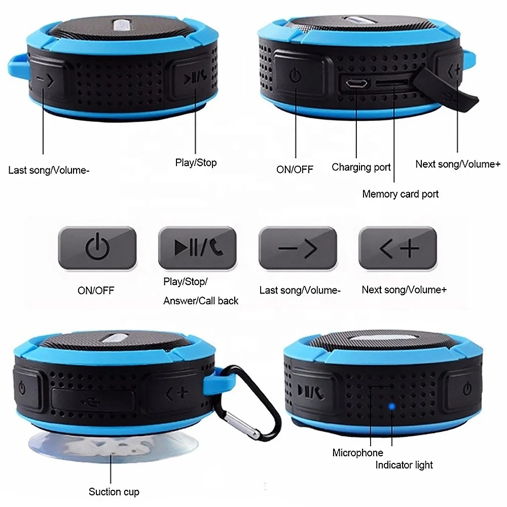 2020 рекламный наружный IPX4 водонепроницаемый беспроводной bluetooth-динамик C6 с TF-картой, Bluetooth-динамик с индивидуальным логотипом