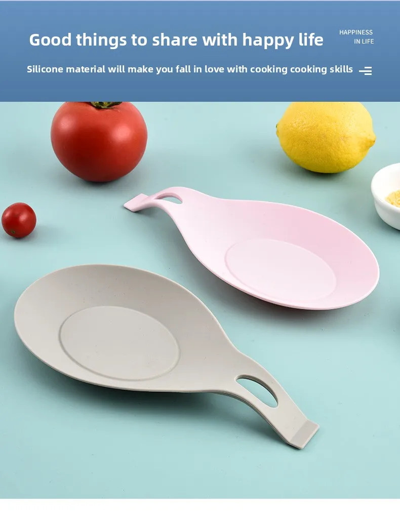 Wholesale Silicone Spoon Rest Dish and Soup Storage Holder Mat Kitchen Utensil Storage and Organizer details