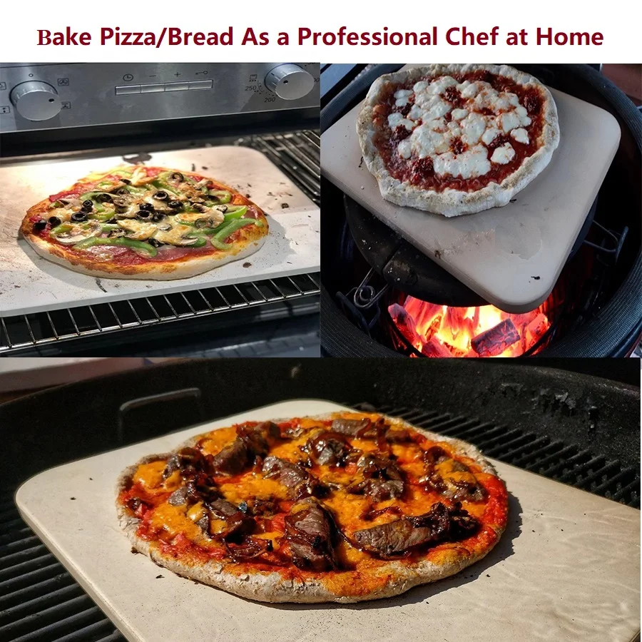 Large Pizza Cordierite Rectangle Stone For Oven And Grill Thermal Shock
