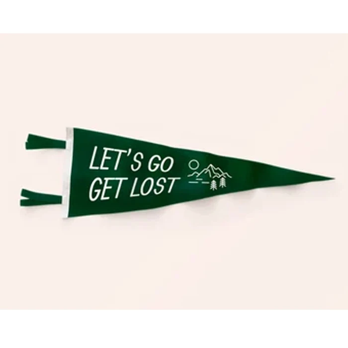 Factory Supply Cheap Printing Sublimation Custom Sports Team Logo Promotion Advertising Triangle Wool Felt Pennant Flag