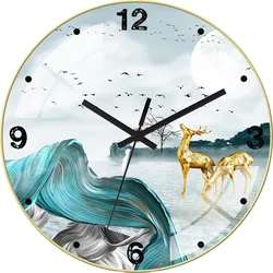 creative mute Nordic fashion crystal porcelain home living room wall clock