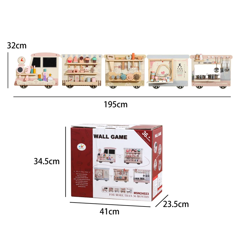 2025 Products Wooden Little Train Wall Game Montessori Tool Car Small Train Princess Makeup Set Doctor Toy Set  for Children CE