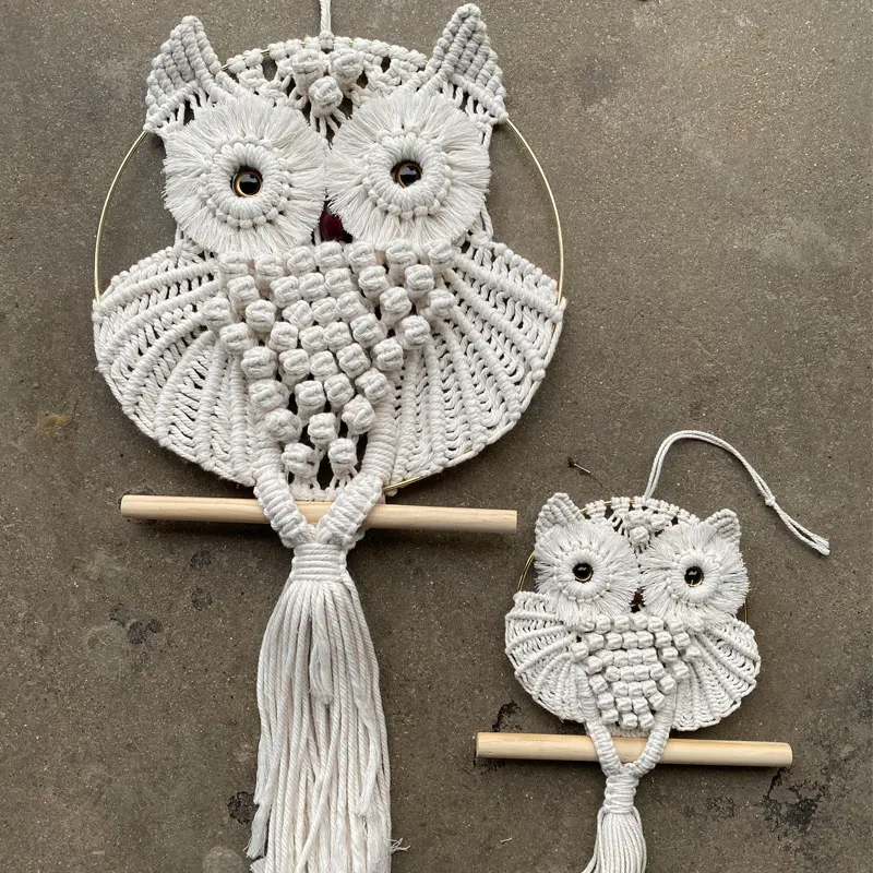Feature of Small Owl Macrame Wall Decor## *Material:100% high quality  cotton rope *Color:Be…