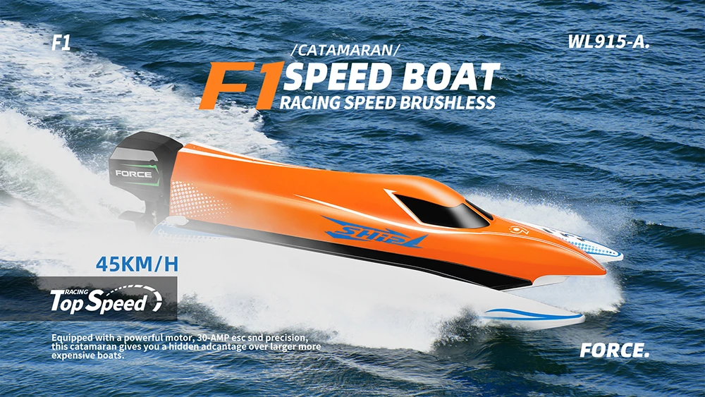 New Arrival HOSHI Wltoys WL915-A RC Boat 2.4GHz RC E45KM/H High Speed Boat Max Power Toys Gifts for Children