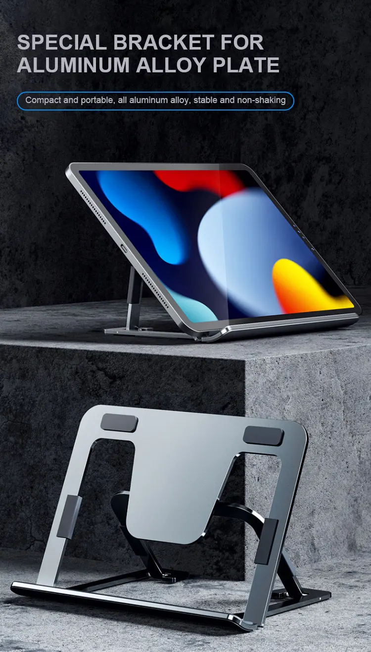 Portable Foldable Adjustable Laptop Stand Holder Aluminum Tablet Pc