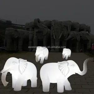 LED Luminous Elephant Sculpture IP65 Interactive Warm-Up Animal Shape Lamp for Christmas Park Landscape Lighting Decorative