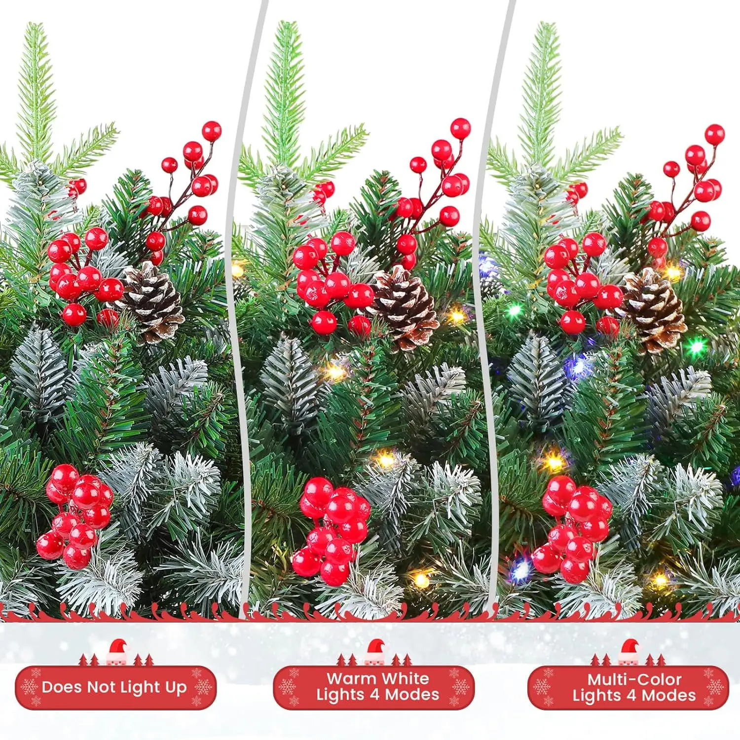 18 Inch Artificial Lighted Outdoor Pathway Christmas Tree Christmas ...