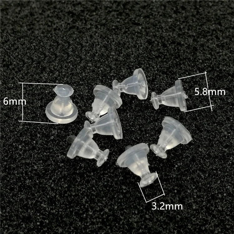 100500pcs/bag Silicon Clear Bullet Earring Clutch Star Hamburger