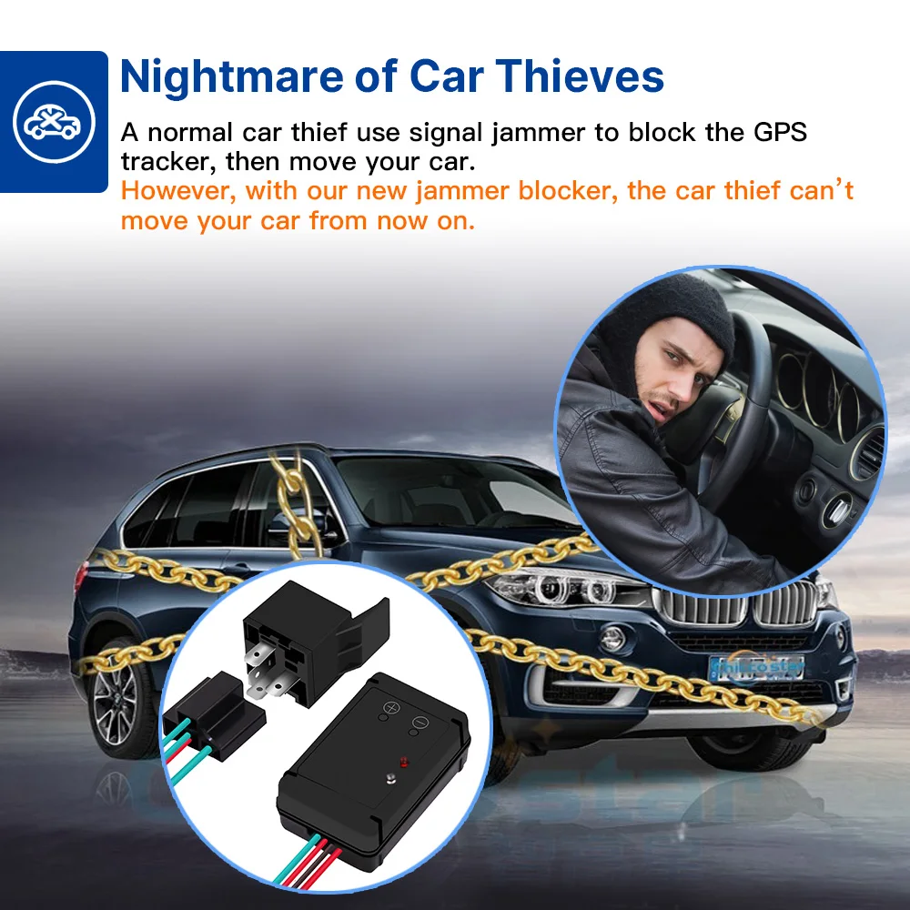 Vjoycar 12V  Wireless Relay Immobilizer for cars Anti-Jammer Car Anti Theft system