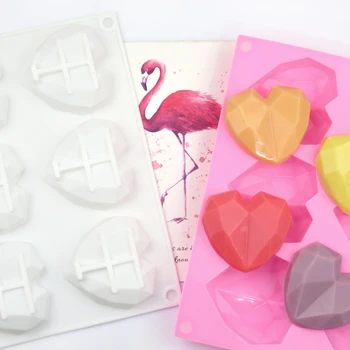 375 factory free sample Six hole dimensional heart shape silicone cake mold, silicone candle molds,soap mold silicone,