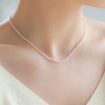 FENGZUAN Freshwater Pearl Necklace - 925 Sterling Silver