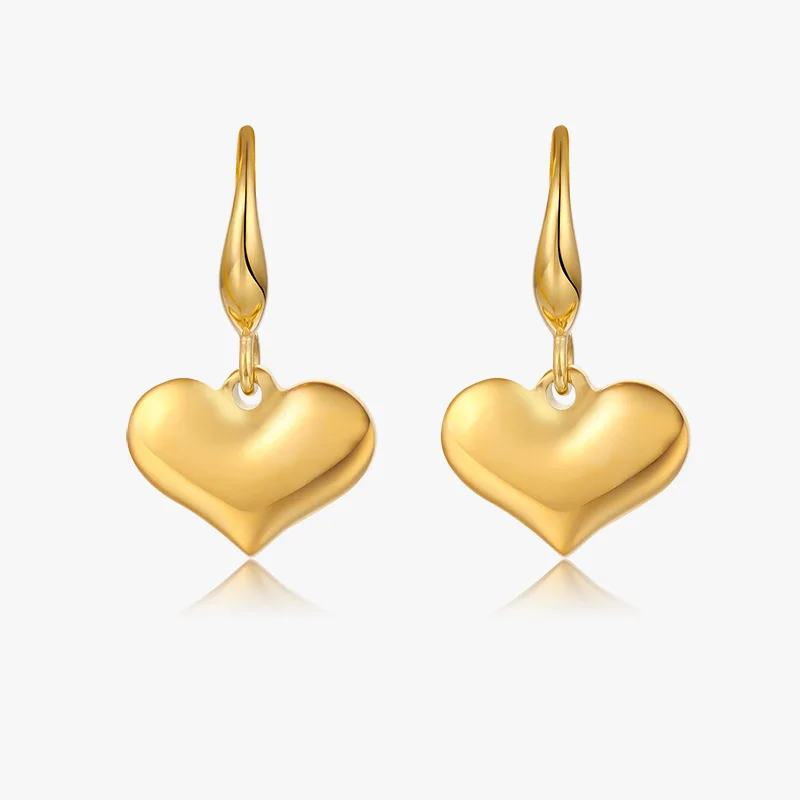 heart shaped 14k gold earrings