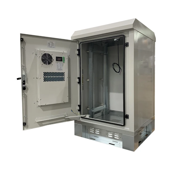 High Quality 18U IP55 IP65 Waterproof Outdoor Rack Sheet Metal Enclosure Outdoor Street Cabinet with air Conditioner