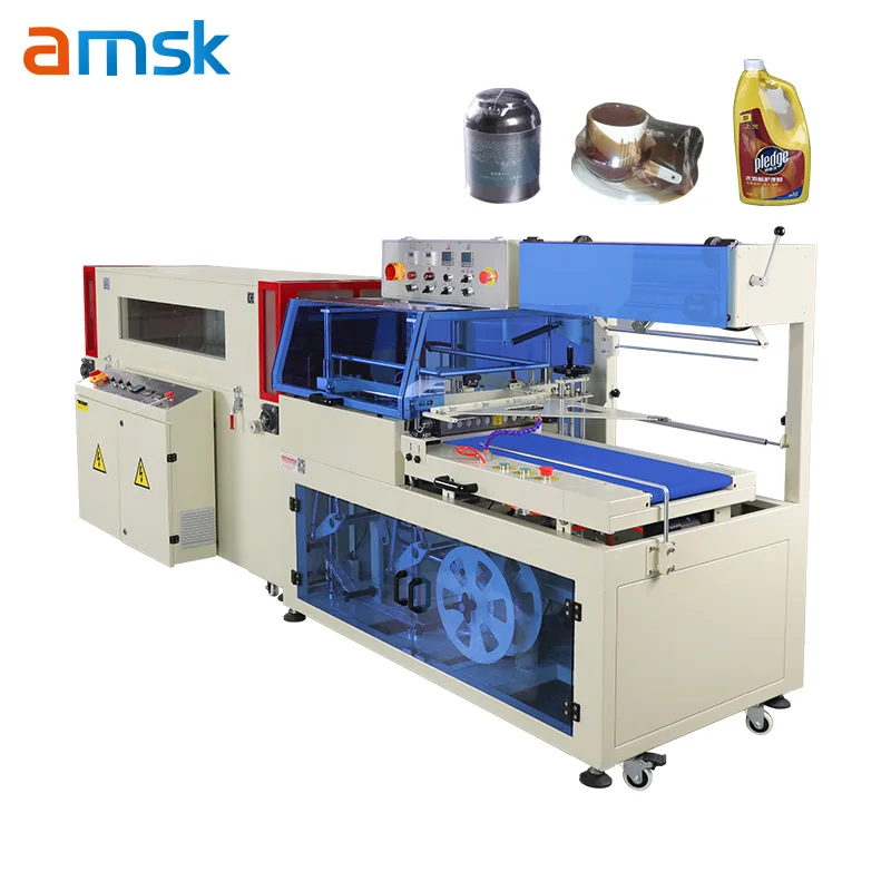 FQL450LV Bottle Jar Dish Box Vertical Sealing & Cutting Machine & BTV4530L Inverter Industrial Operation Shrink Wrapping Machine