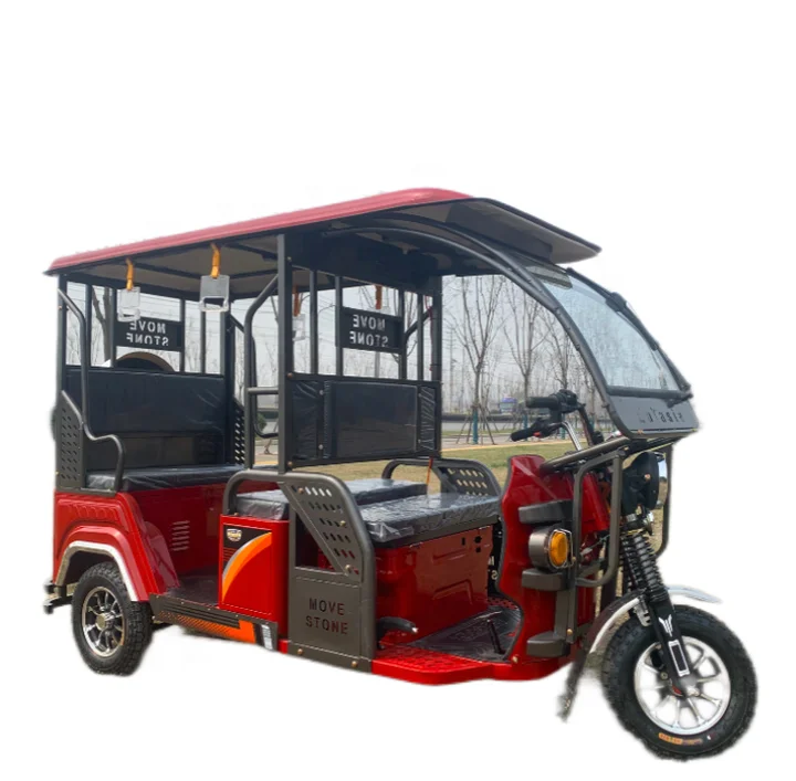 Over 1000W 48V 100Ah Battery Electric Open Body Passenger Adult Rickshaw Pedicab Rear Axle Tricycle