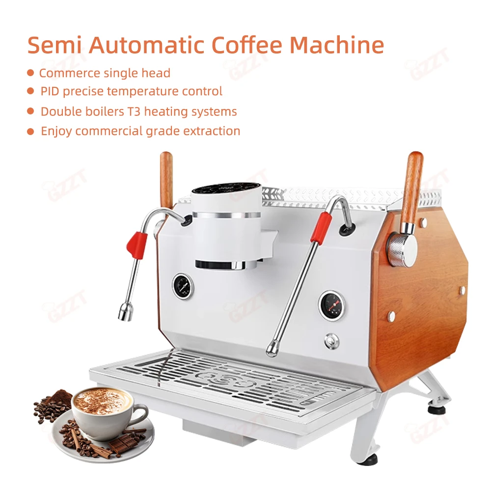 9 Bar Imported Rotary Pump Dual Boiler Coffee Machine Single Group T3 Heating System Cappuccino Commercial Espresso Caffe Maker