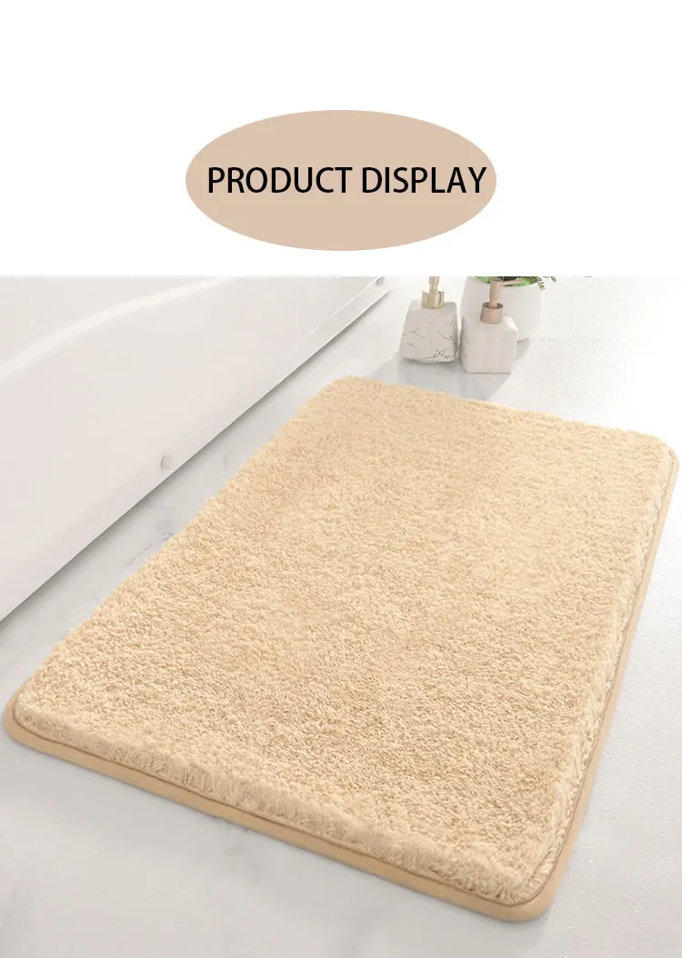   Quality Assurance Non-Slip Quick Drying Bath Mat Rug Soft Comfortable Cake Velvet Mat For Bathroom details