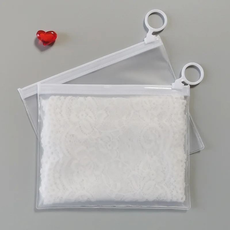 Factory direct supply transparent Pvc Custom logo and printing Garment Zipper Bag