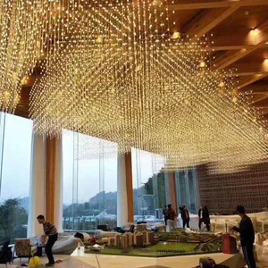 ECOJAS K3 Customized Modern Creative LED Big Foyer Large Crystal Chandelier Lights for Hotel