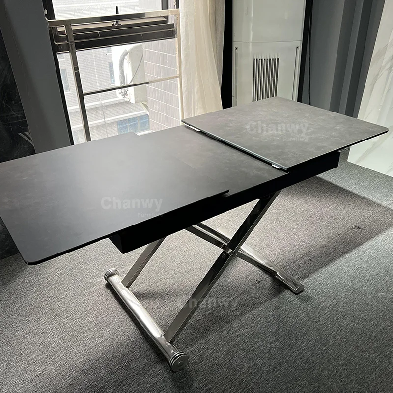 Comedor Modern Furniture Dining Extendable Table Sets Adjustable Table Foldable Sintered Stone Mechanism Dining Tables
