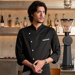 Chu Yibang High-End Men's Long Sleeve Autumn Chef Pants New Style Canvas Fabric Kitchen Work Clothes for Restaurant Bar Uniforms